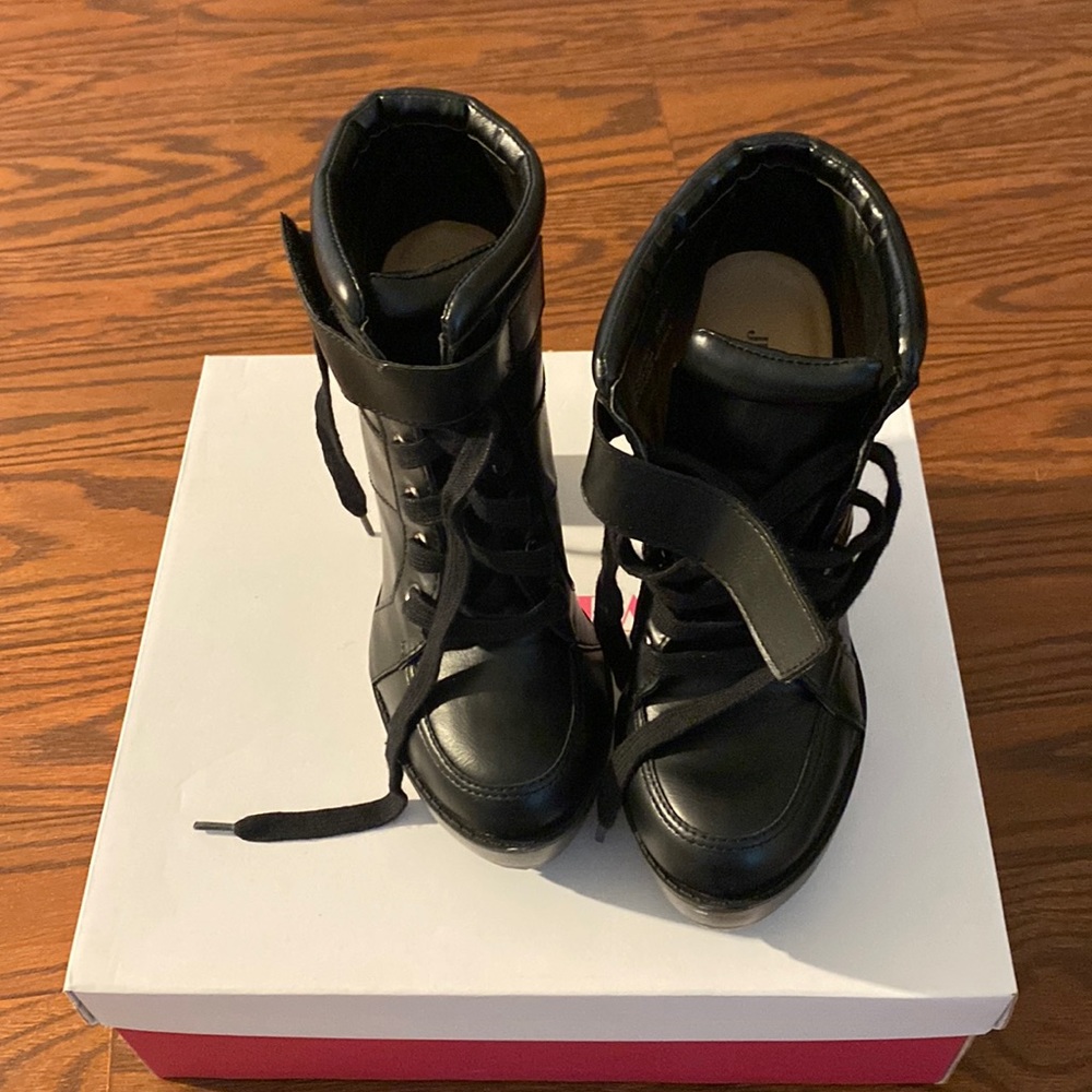 High heeled shoes